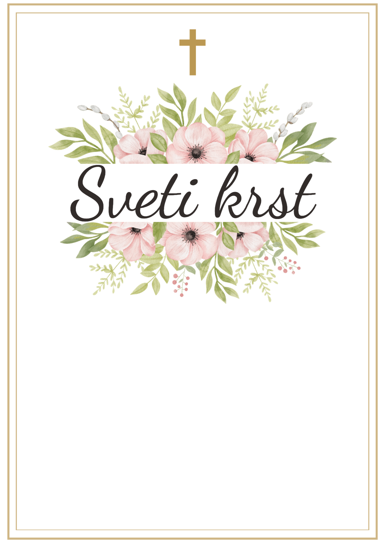 Primer vabila za sveti krst