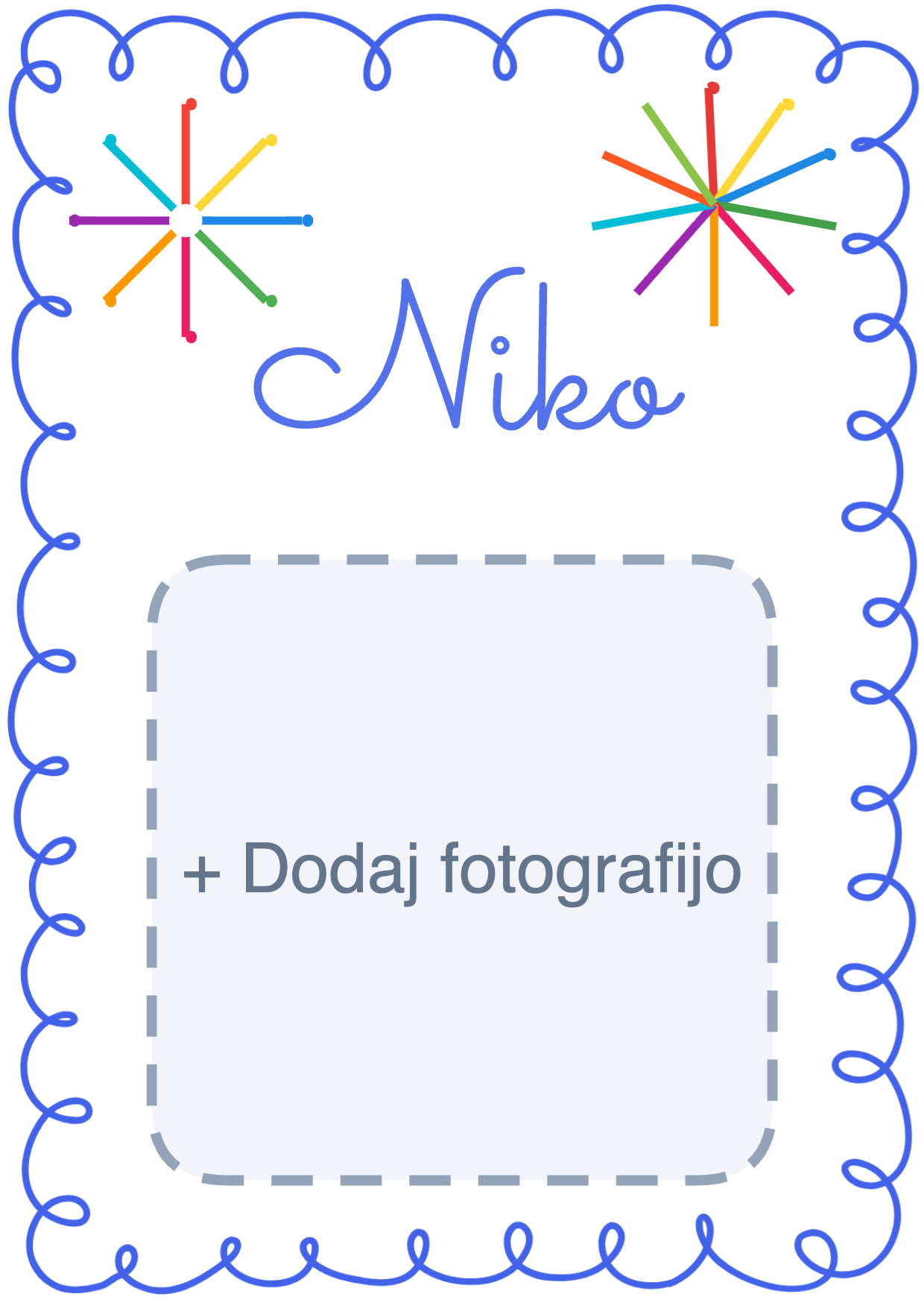 Modri okvir s fotografijo