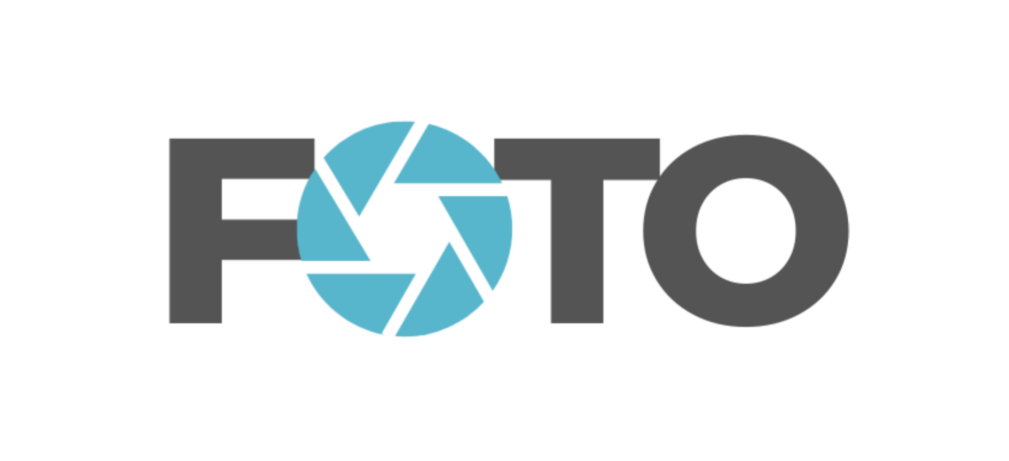 Logotip FOTO s turkiznim fotografskim simbolom na prozornem ozadju